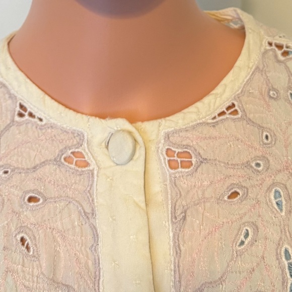 Cream Button-Up Embroidered Tunic - Picture 5 of 12